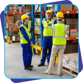 Equipe técnica realizando inspeção e controle de riscos em ambiente industrial como parte do PGR da Saúde Prime