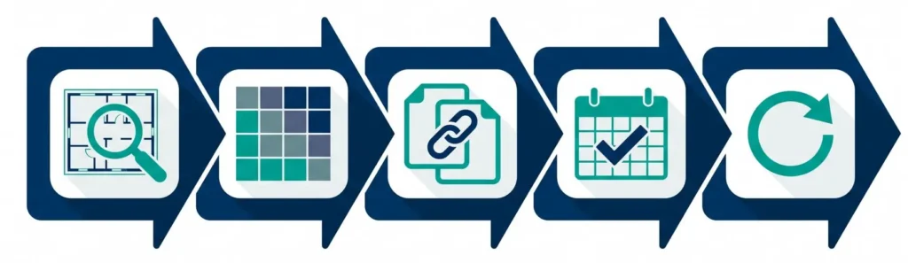 Infográfico com 5 passos para atualizar o PGR com riscos psicossociais conforme NR-1 2026