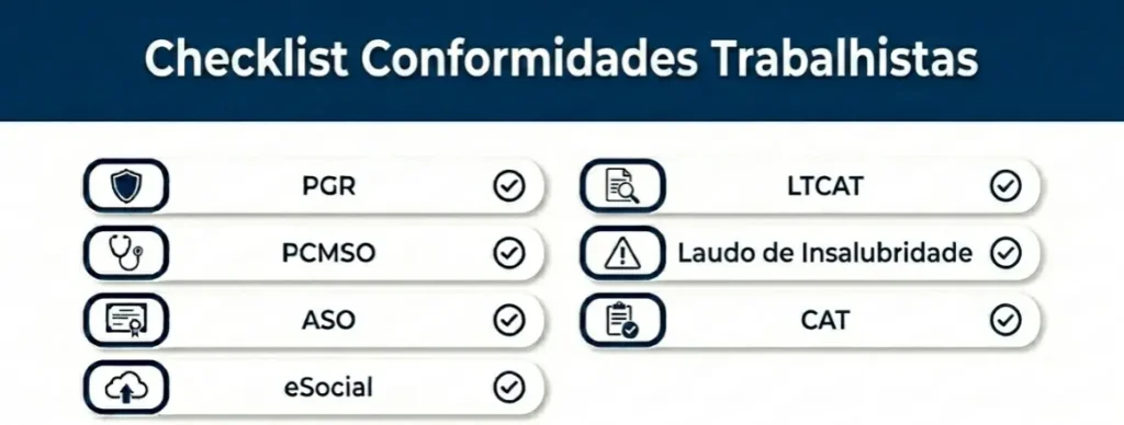 Infográfico do checklist de documentos obrigatórios para conformidade trabalhista em Manaus