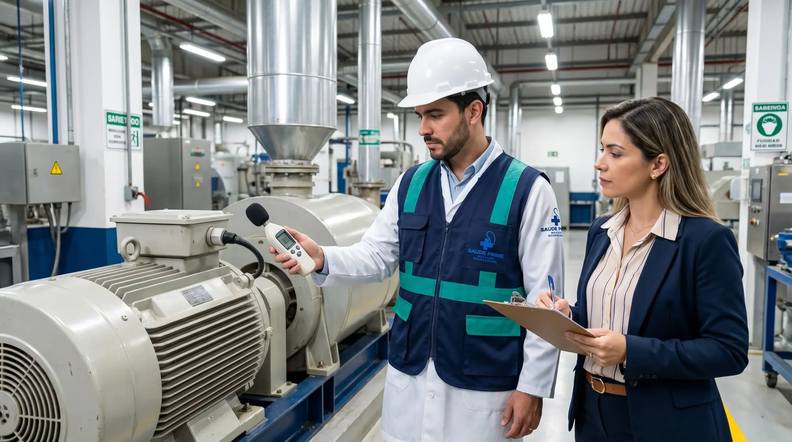 Engenheiro de segurança realizando medição de ruído para laudo de insalubridade periculosidade Manaus